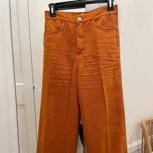 Weekday rust wide leg jeans